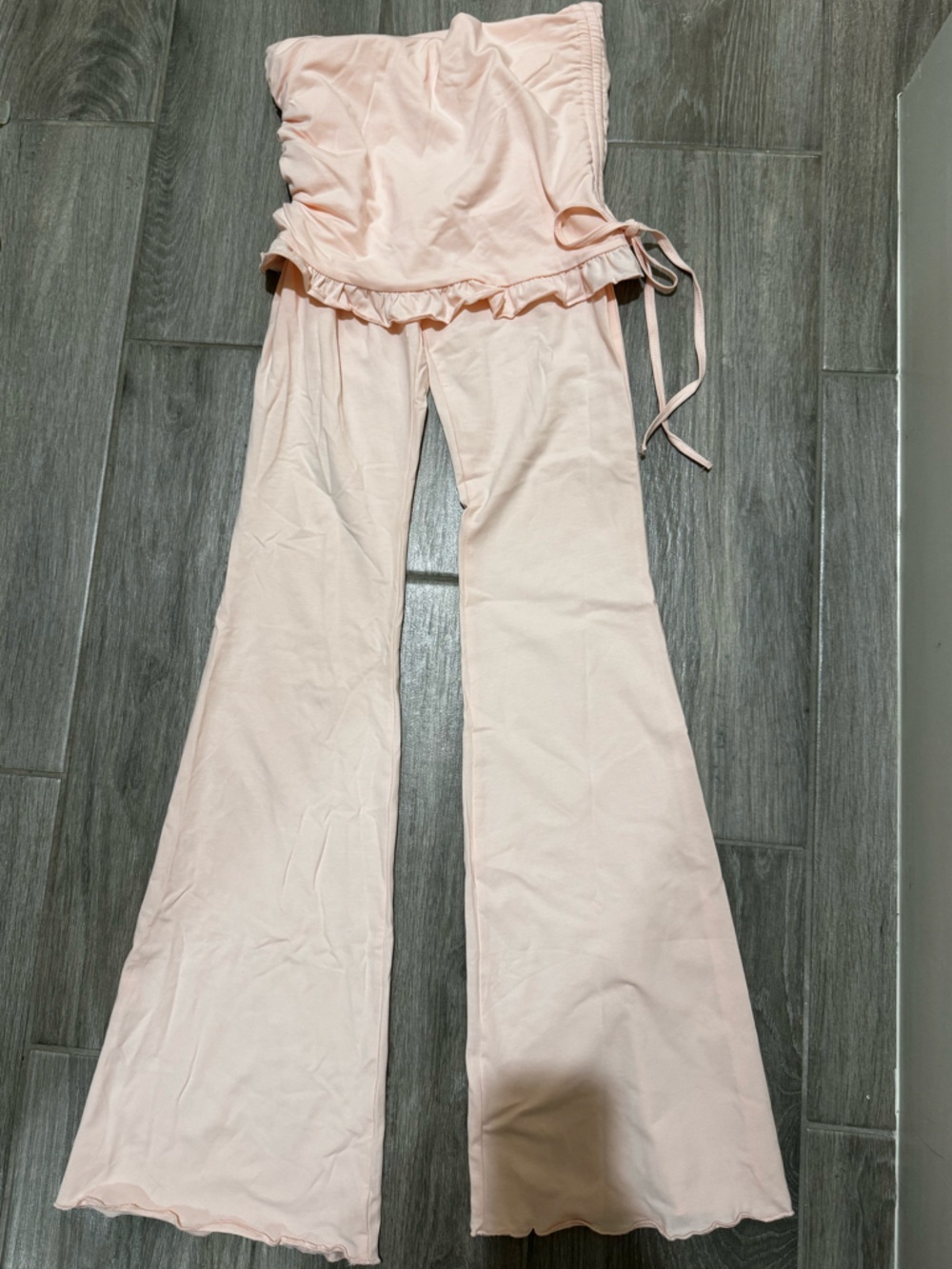 Generation Kiss Pale Pink CASSI FLARED PANTS WITH SKIRT